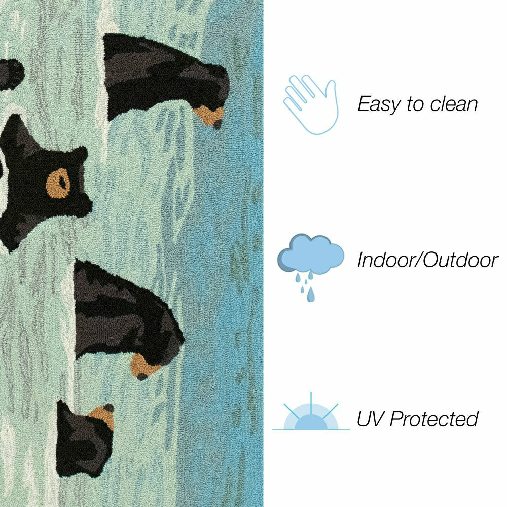Bathing Bears Indoor/Outdoor Rug | Plow & Hearth
