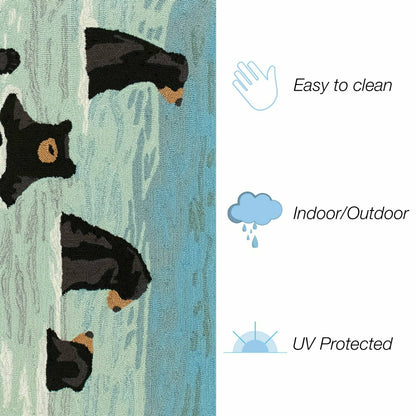 Bathing Bears Indoor/Outdoor Rug | Plow & Hearth