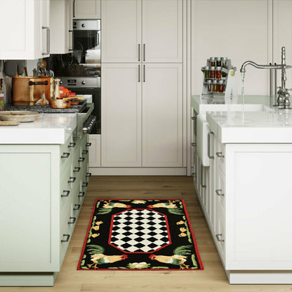 Rooster & Chick Border Indoor/Outdoor Rug | Plow & Hearth