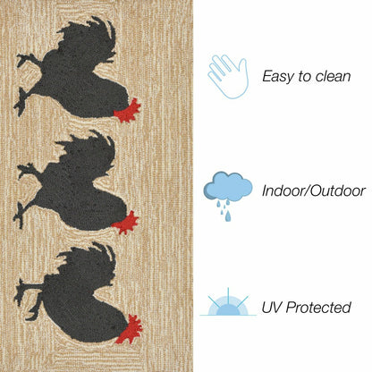 Strutting Roosters Indoor/Outdoor Rug | Plow & Hearth