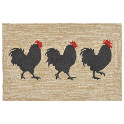 Strutting Roosters Indoor/Outdoor Rug | Plow & Hearth