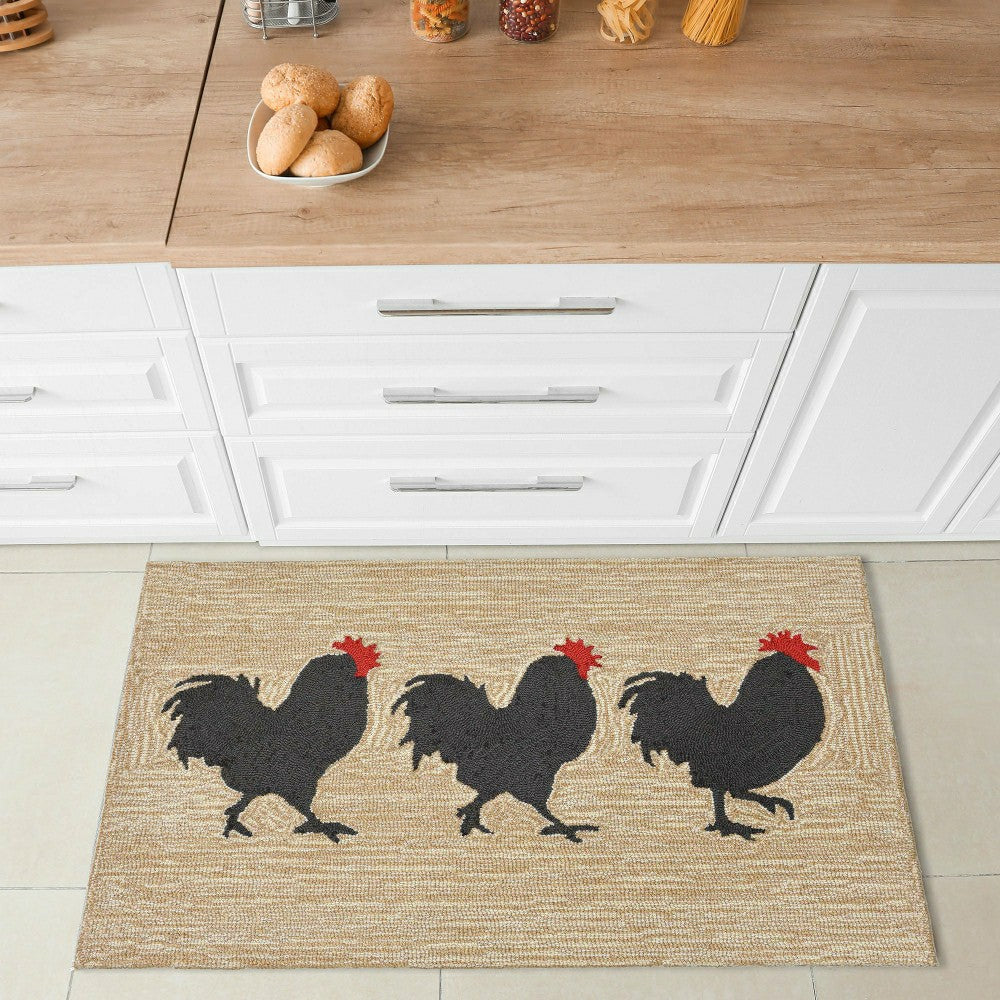 Strutting Roosters Indoor/Outdoor Rug | Plow & Hearth