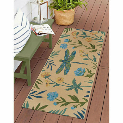 Floral Dragonfly Indoor/Outdoor Rug | Plow & Hearth