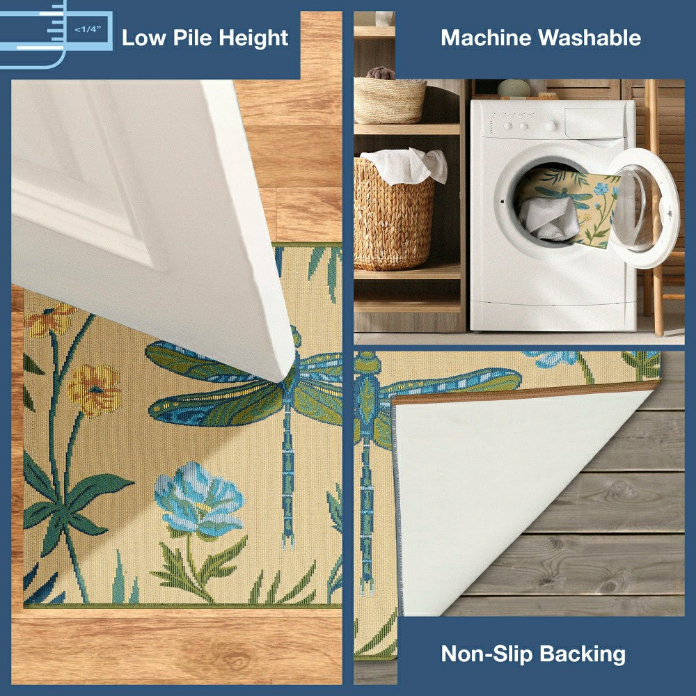 Floral Dragonfly Indoor/Outdoor Rug | Plow & Hearth