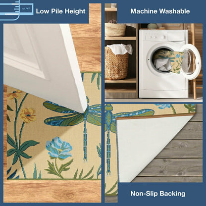 Floral Dragonfly Indoor/Outdoor Rug | Plow & Hearth
