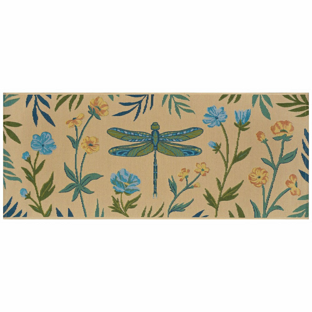Floral Dragonfly Indoor/Outdoor Rug | Plow & Hearth