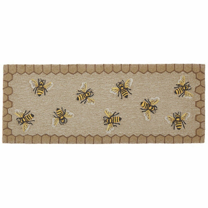 Liora Manne Frontporch Honeycomb Bee Indoor/Outdoor Mat Natural 2' x 3 | Plow & Hearth