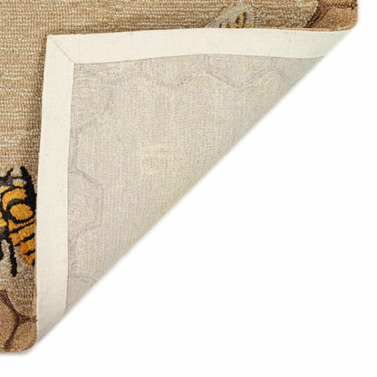 Liora Manne Frontporch Honeycomb Bee Indoor/Outdoor Mat Natural 2' x 3 | Plow & Hearth