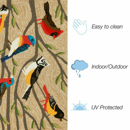 Liora Manne Frontporch Birds Indoor/Outdoor Mat Multi 2' x 3' | Plow & Hearth