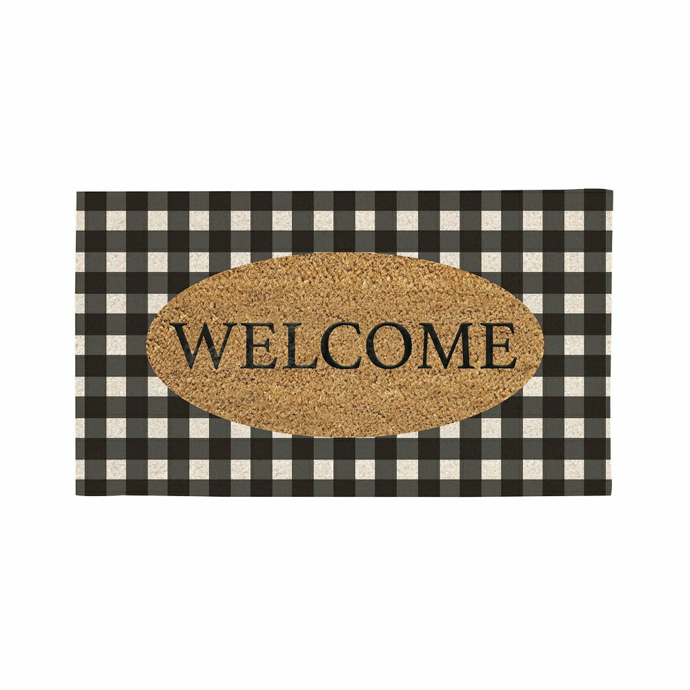 Buffalo Check Welcome Coir Mat | Plow & Hearth
