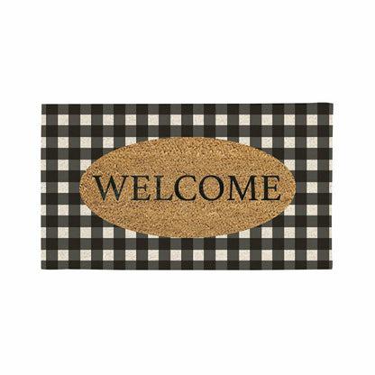 Buffalo Check Welcome Coir Mat | Plow & Hearth