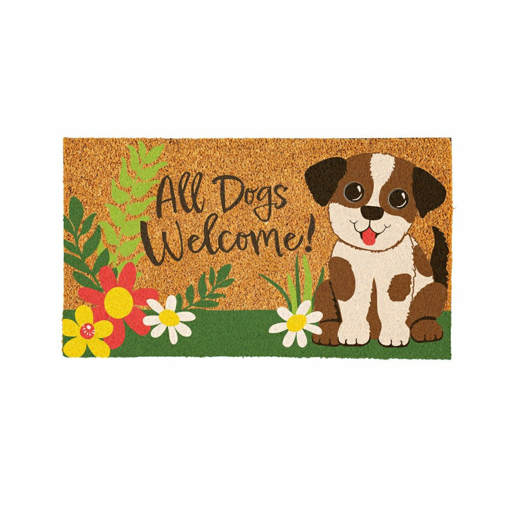 All Dogs Welcome Coir Mat | Plow & Hearth