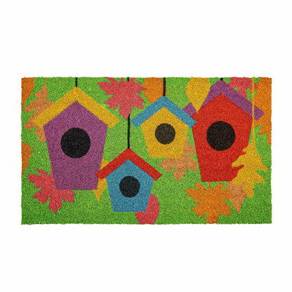 Flock Of Bird Houses Coir Mat | Plow & Hearth