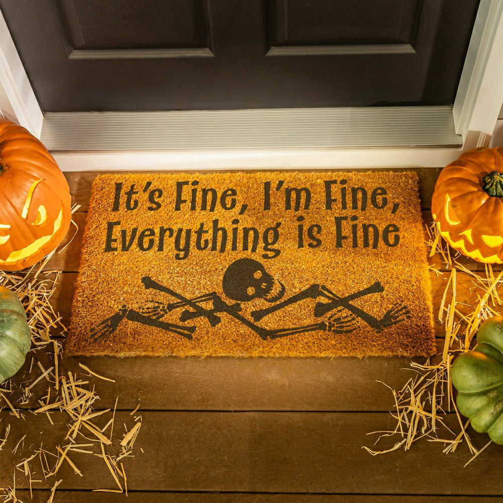 HALLOWEEN Coir Mat, "It's Fine,I'm Fine,Everything is fine",28"x16" | Plow & Hearth