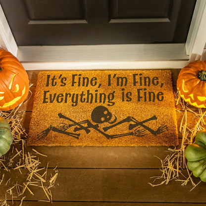 HALLOWEEN Coir Mat, "It's Fine,I'm Fine,Everything is fine",28"x16" | Plow & Hearth