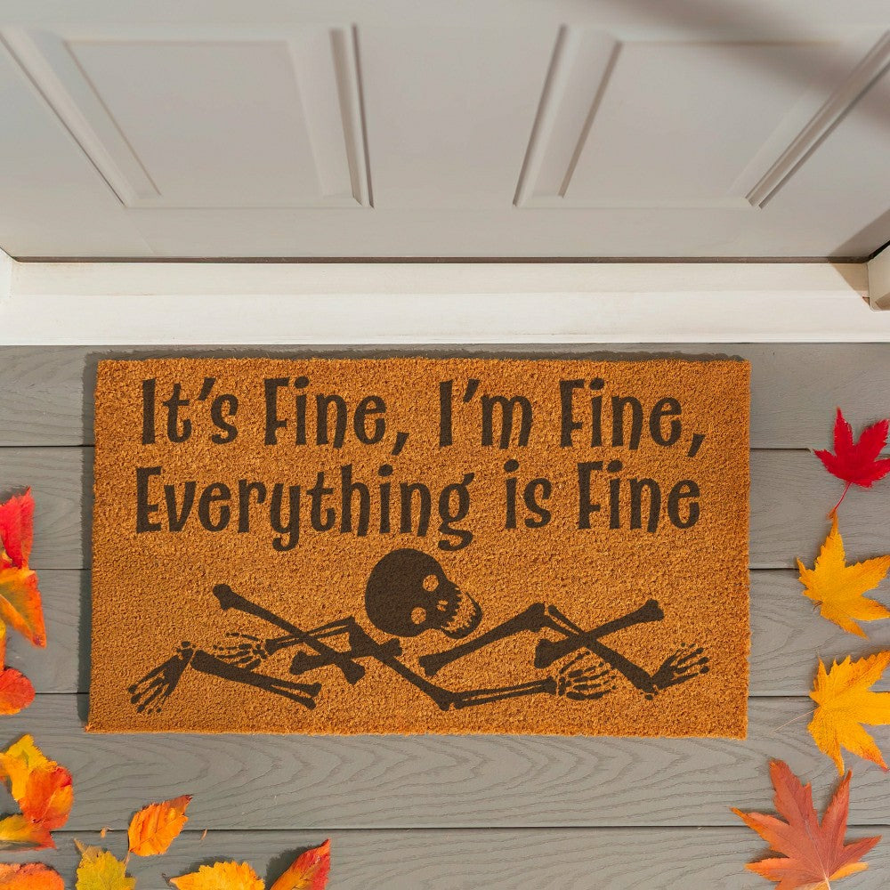 HALLOWEEN Coir Mat, "It's Fine,I'm Fine,Everything is fine",28"x16" | Plow & Hearth