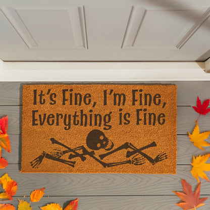 HALLOWEEN Coir Mat, "It's Fine,I'm Fine,Everything is fine",28"x16" | Plow & Hearth