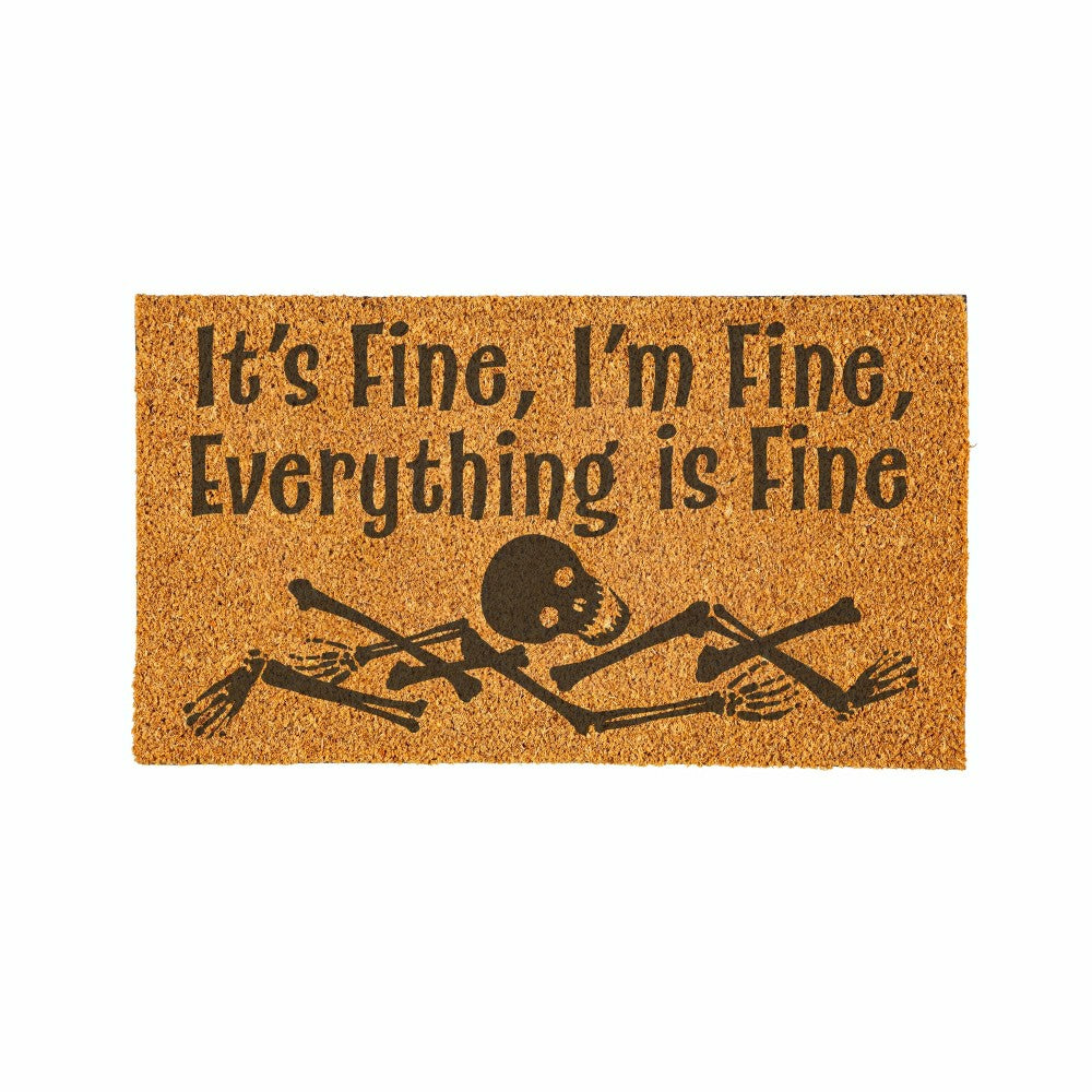HALLOWEEN Coir Mat, "It's Fine,I'm Fine,Everything is fine",28"x16" | Plow & Hearth