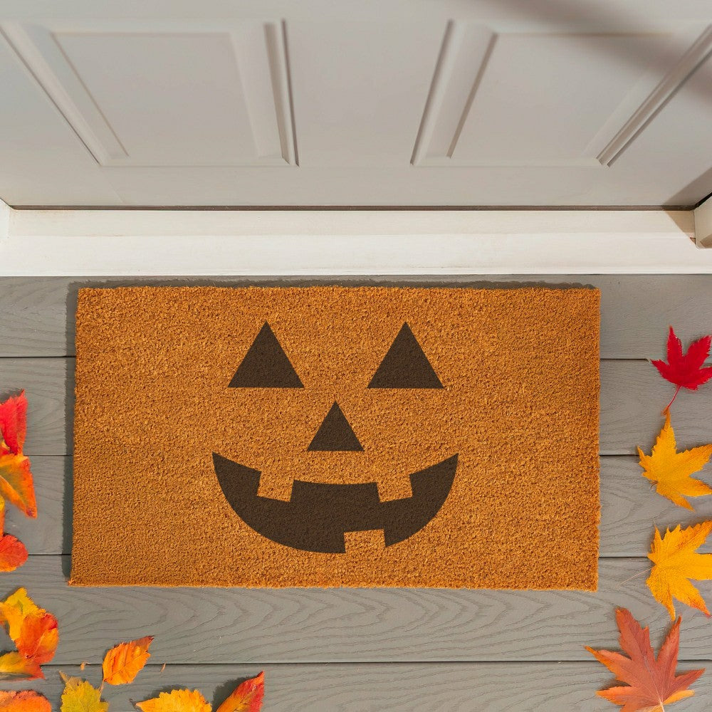 HALLOWEEN Smile Coir Mat, 28"x16" | Plow & Hearth