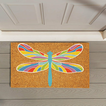 Colorful Dragonfly Coir Mat | Plow & Hearth