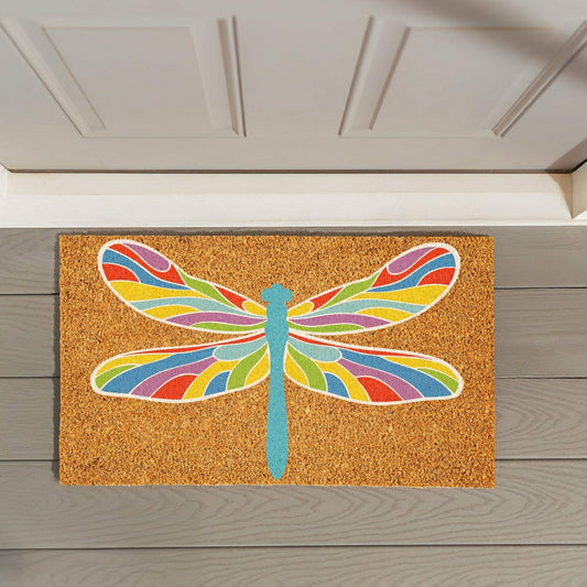 Colorful Dragonfly Coir Mat | Plow & Hearth