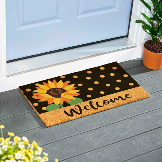 EG Studio Home Coordinates Roses Coir Mat, 28x16" | Plow & Hearth
