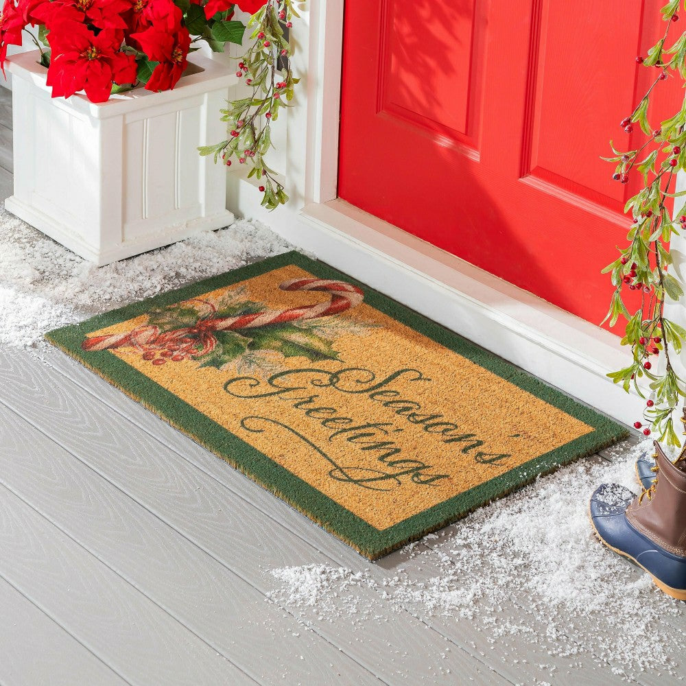 Season's Greetings, Coir Mat, 24"x36 | Plow & Hearth