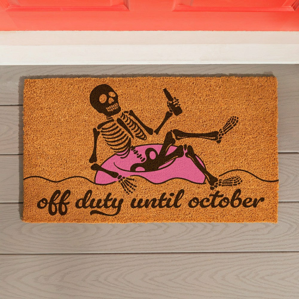 Summerween Off Duty Coir Mat, 28"x16" | Plow & Hearth