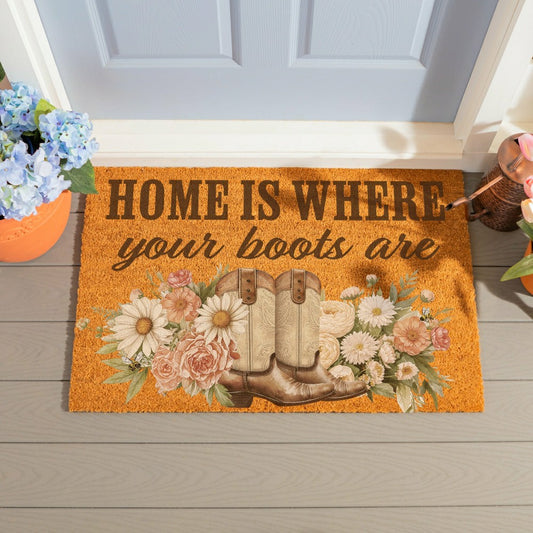Petal & Plow Floral Boots, Coir Mat, 36"x24" | Plow & Hearth