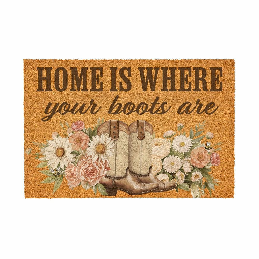 Petal & Plow Floral Boots, Coir Mat, 36"x24" | Plow & Hearth