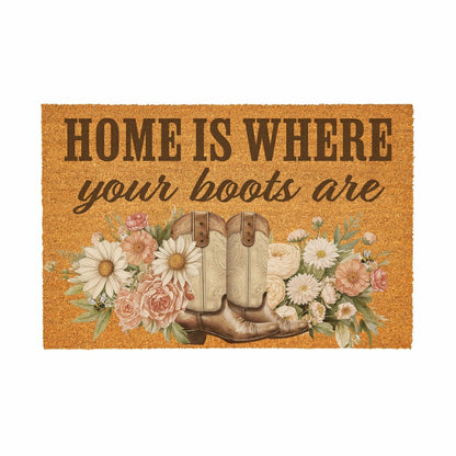 Petal & Plow Floral Boots, Coir Mat, 36"x24" | Plow & Hearth