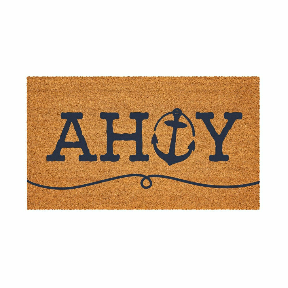 Coastal Coir Mat Ahoy Anchor 28x16" | Plow & Hearth