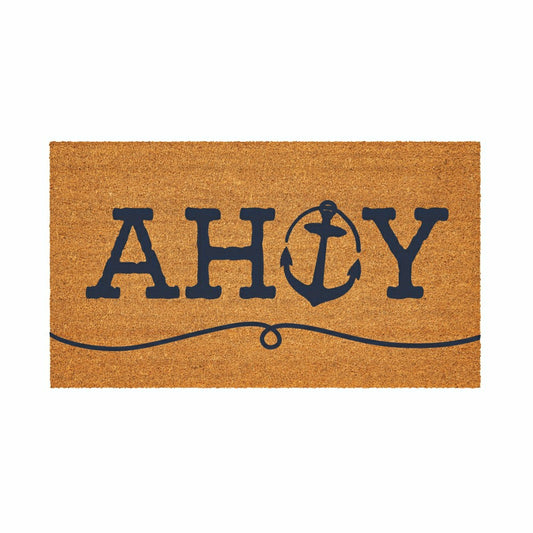 Coastal Coir Mat Ahoy Anchor 28x16" | Plow & Hearth