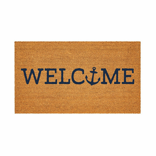Coastal Coir Mat Welcome Anchor 28x16" | Plow & Hearth