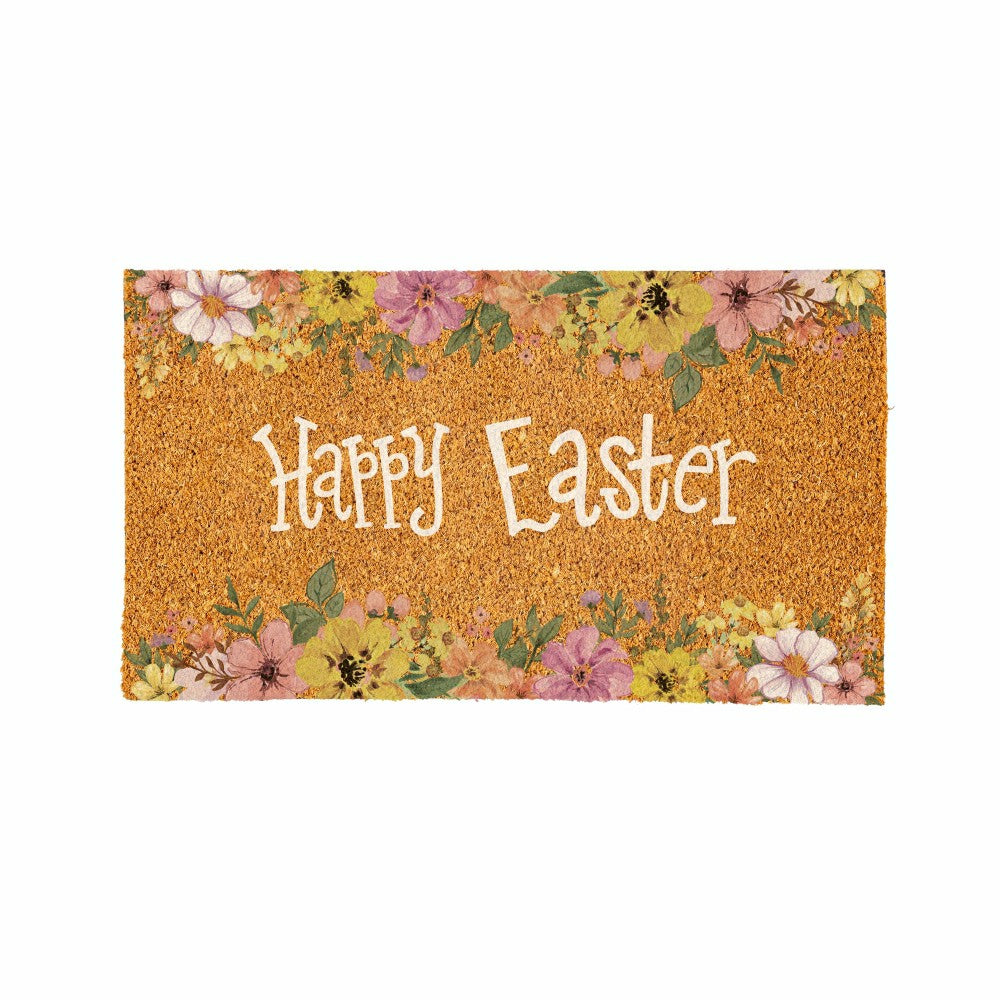 Bunny Blooms Floral Bunny, Coir Mat 28"x16" | Plow & Hearth