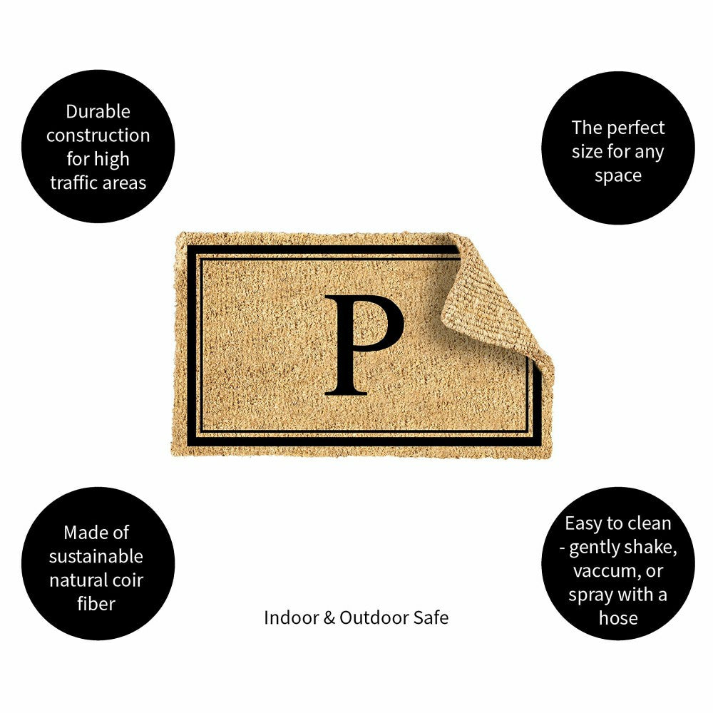 Monogram Coir Mat, Letter "P" | Plow & Hearth