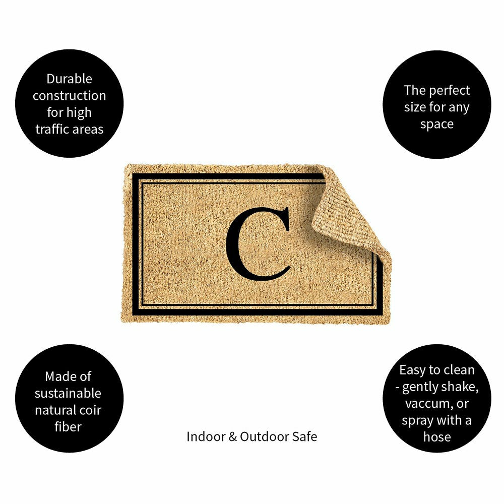 Monogram Coir Mat, Letter "C" | Plow & Hearth