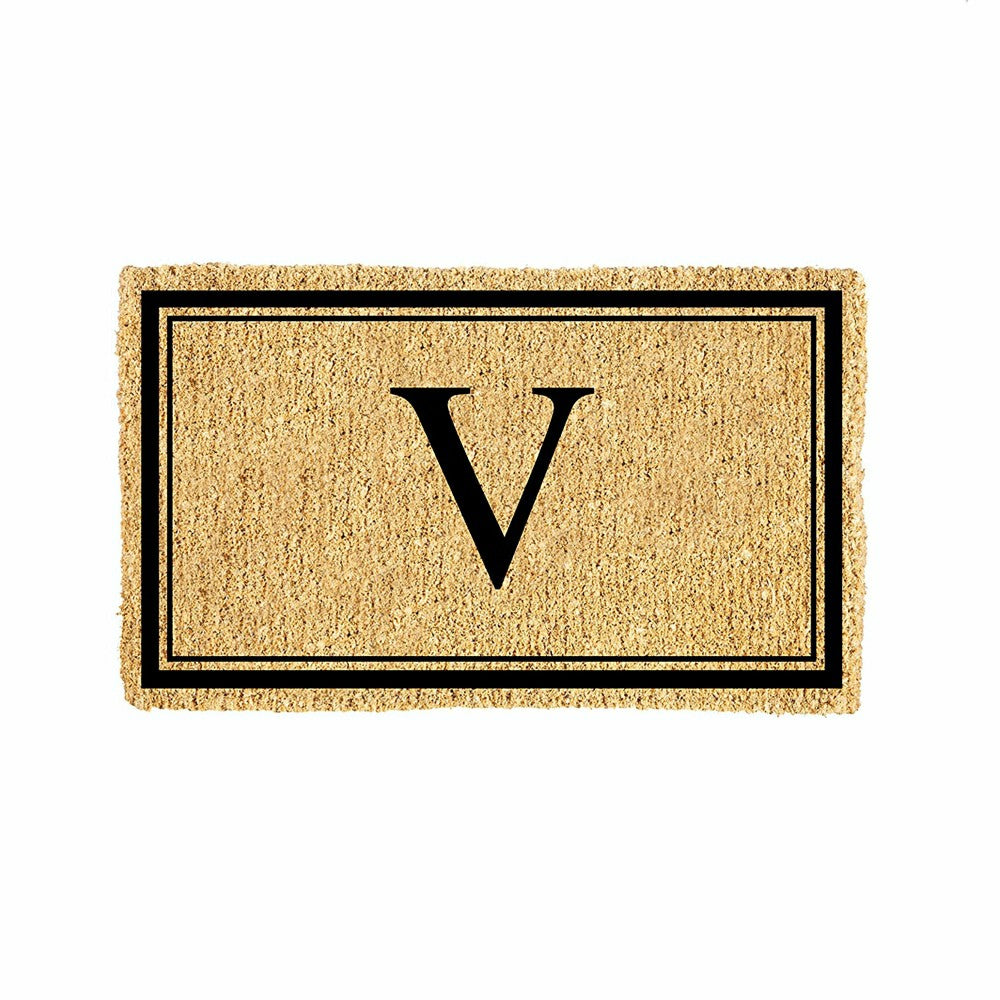 Monogram Coir Mat, Letter "V" | Plow & Hearth