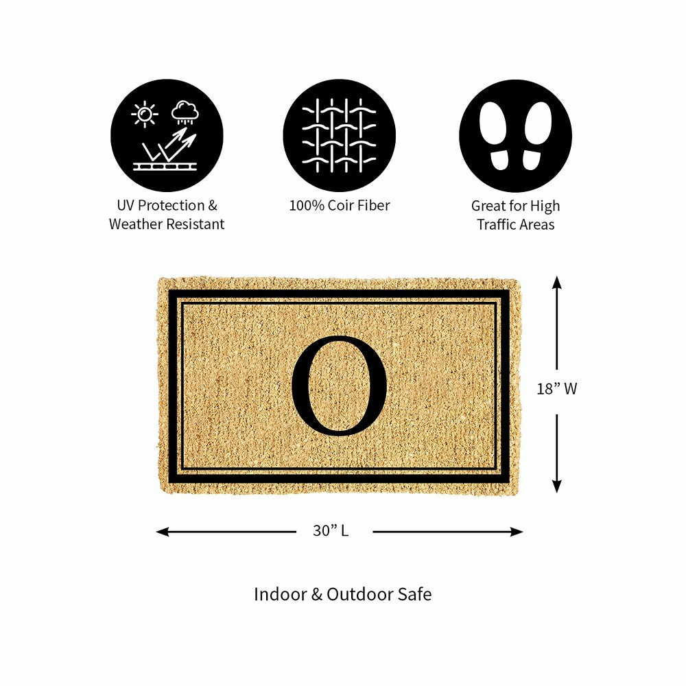 Monogram Coir Mat, Letter "O" | Plow & Hearth