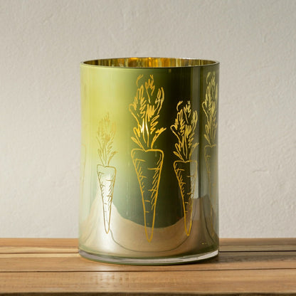 Carrot-Etched Glass Hurricane, Large | Plow & Hearth