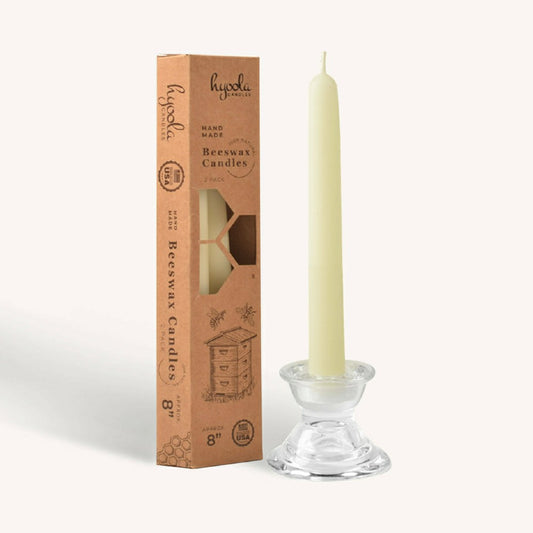 White Beeswax Candles - 8 inch - 4 Pack | Plow & Hearth