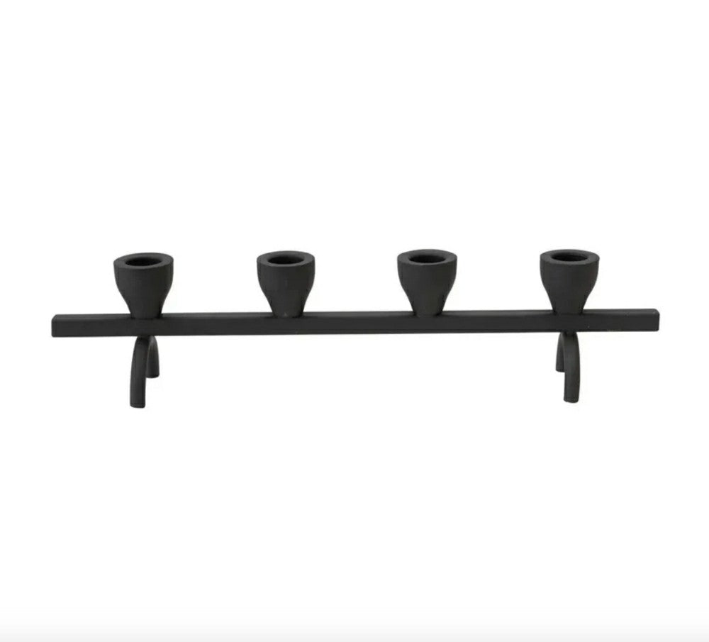 Black Textured Metal Taper Holder | Plow & Hearth