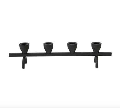 Black Textured Metal Taper Holder | Plow & Hearth