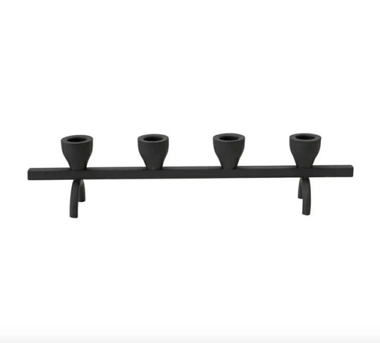 Black Textured Metal Taper Holder | Plow & Hearth