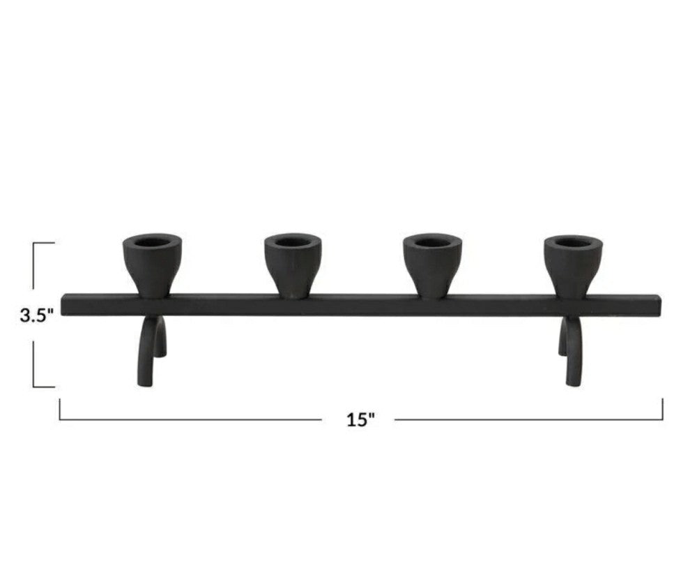 Black Textured Metal Taper Holder | Plow & Hearth