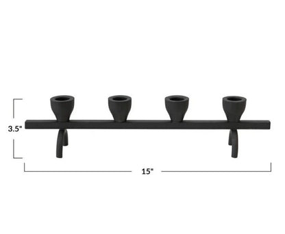 Black Textured Metal Taper Holder | Plow & Hearth