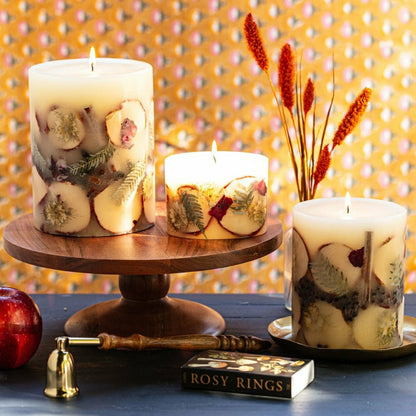 Spicy Apple Small Round Botanical Candle | Plow & Hearth