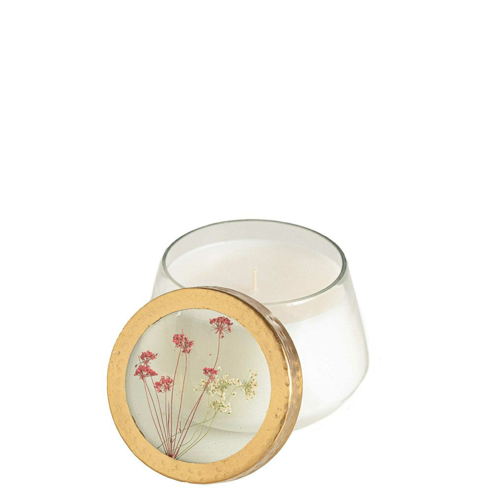 Spicy Apple Medium Pressed Floral Candle | Plow & Hearth