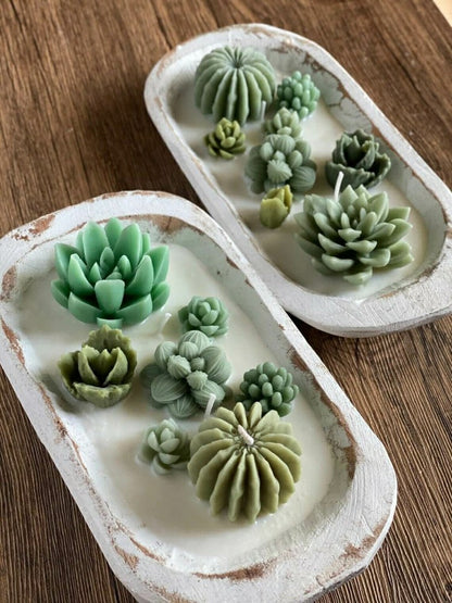 Arizona Dream Cactus Wooden Bowl Candle | Plow & Hearth