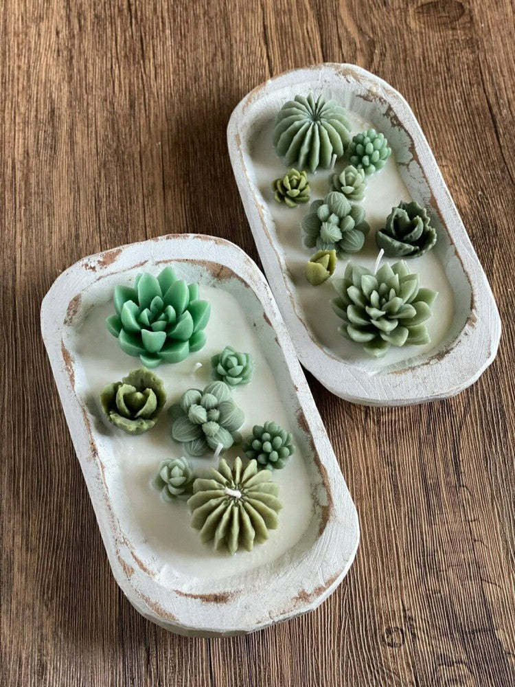 Arizona Dream Cactus Wooden Bowl Candle | Plow & Hearth